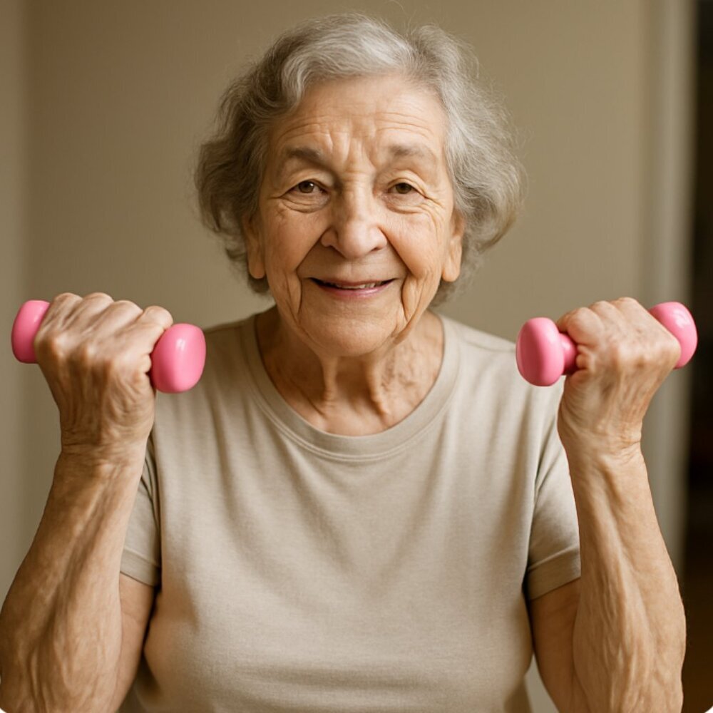 Pink 1lb Soft Dumbbells Set Hand Weights for Seniors Light Home Exercise Weights